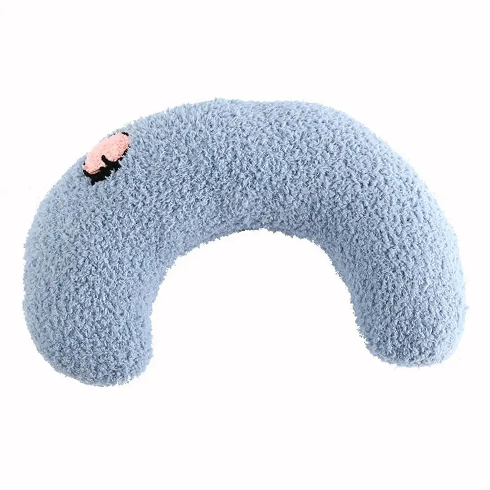 Flauschiges Hundekissen in Mondform in Blau