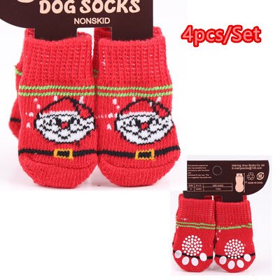 Rutschfeste Hundesocken, 4er Set in Rot