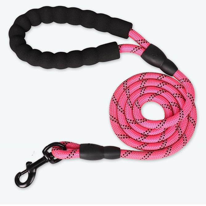 Reflektierende Hundeleine für große Hunde in Rosa