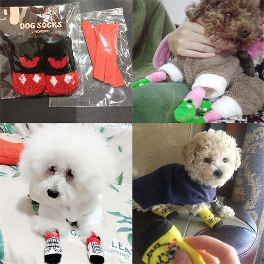 Rutschfeste Hundesocken, 4er Set