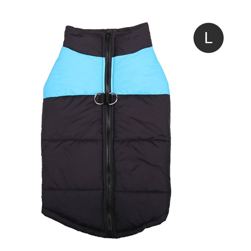 Warme gefütterte Hundejacke für den Winter in Blau