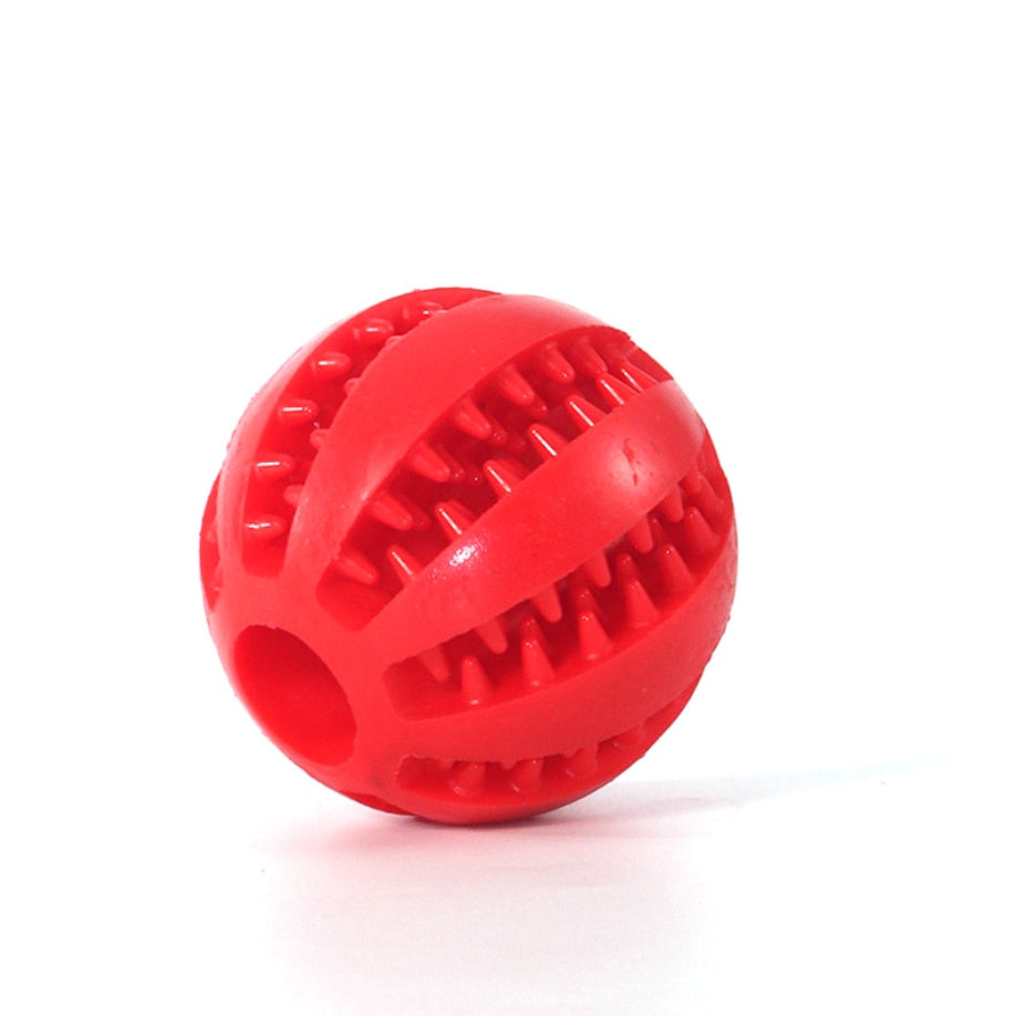 Snackball für Hunde, Leckerli Ball aus Gummi in Rot