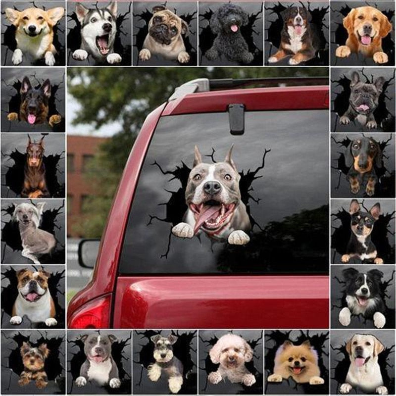 Realistischer 3D Hunde Aufkleber