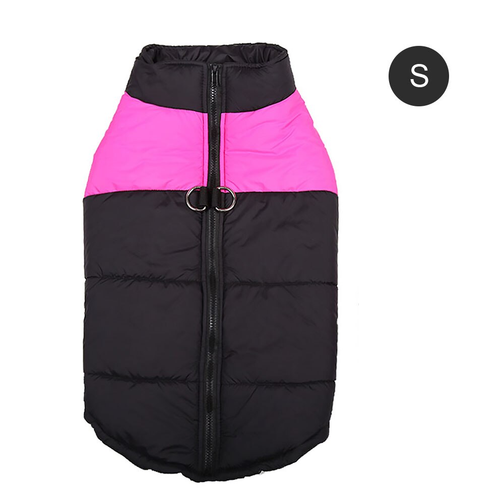 Warme gefütterte Hundejacke für den Winter in Rosa