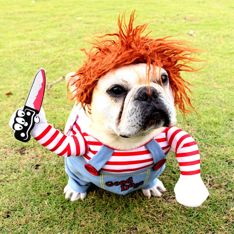 Halloween Kostüm für Hunde, Puppe mit Perücke, Ansicht 3