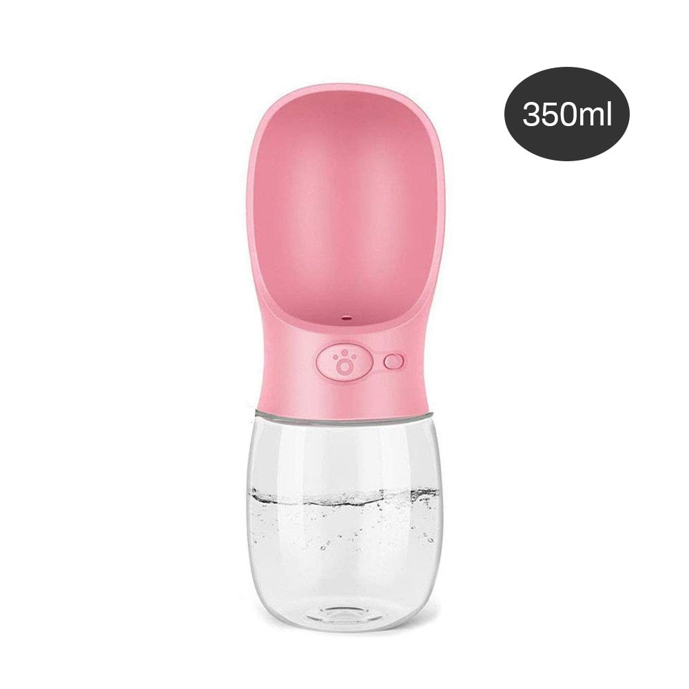 Hunde Trinkflasche mit Napf für unterwegs in Rosa