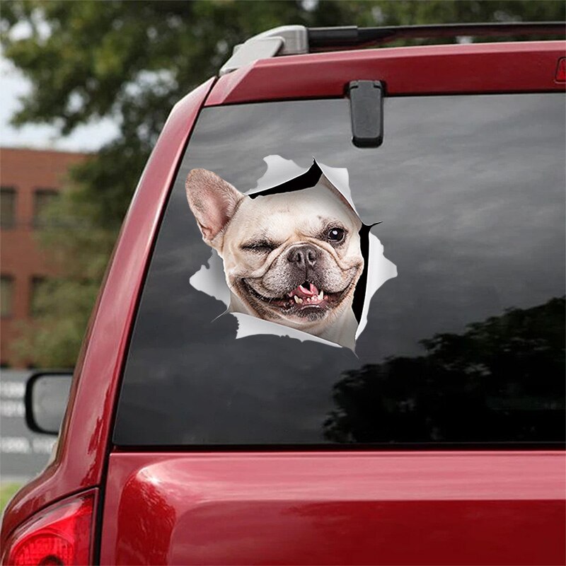 3D Hunde Aufkleber - realistische Sticker für Auto und Fenster