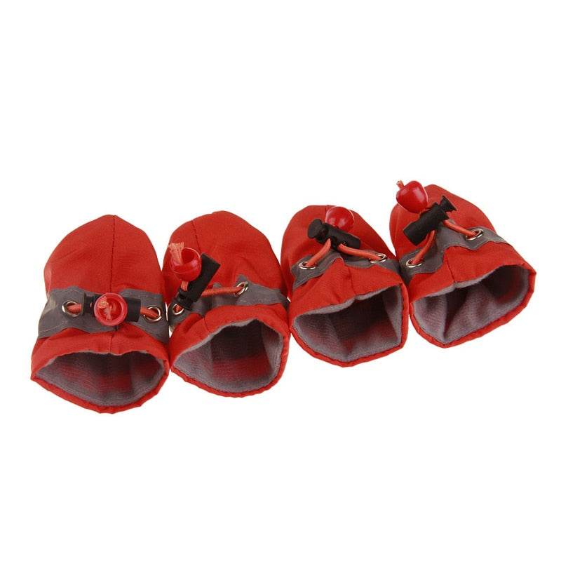 Hundeschuhe als Pfotenschutz, 4er Set in Orange und Rot