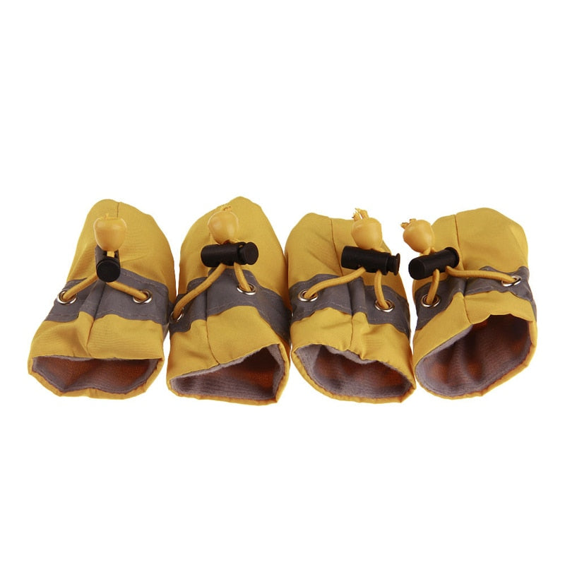 Atmungsaktive Hundeschuhe für den Sommer, 4er Set in Gelb