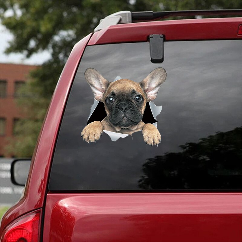 3D Hunde Aufkleber - realistische Sticker für Auto und Fenster