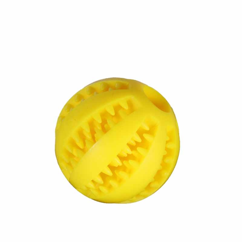 Snackball für Hunde, Leckerli Ball aus Gummi in Gelb