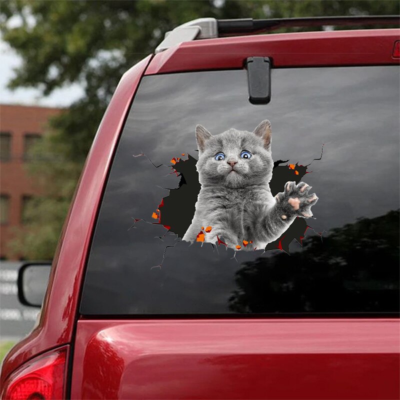 3D Hunde Aufkleber - realistische Sticker für Auto und Fenster