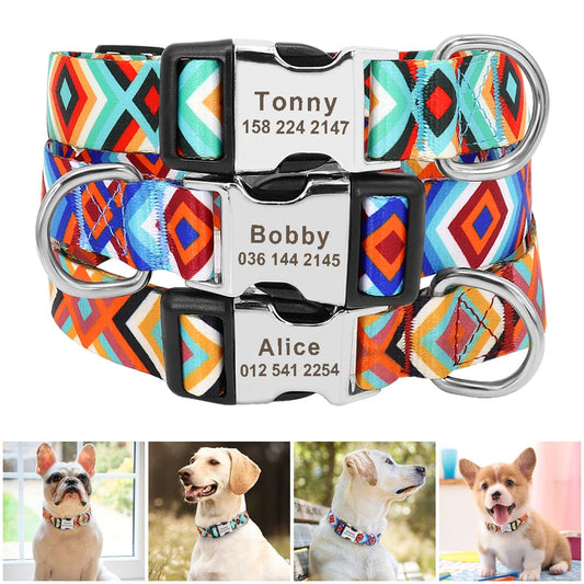 Personalisiertes Hundehalsband aus Nylon mit Namen
