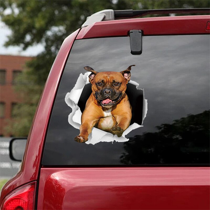 3D Hunde Aufkleber - realistische Sticker für Auto und Fenster