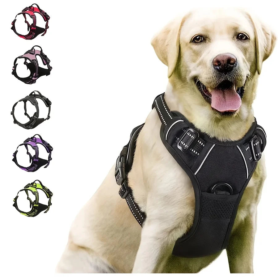 No Pull Hundegeschirr reflektierend - mit Frontclip und Griff