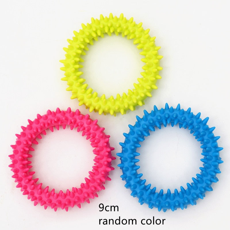 Kauspielzeug aus Gummi für kleine Hunde, Stachelring