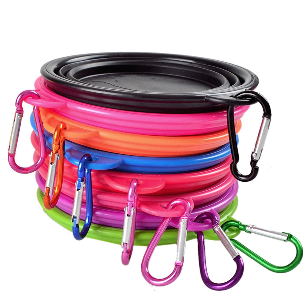 Faltbarer Reisenapf aus Silikon mit Karabiner, Ansicht 8