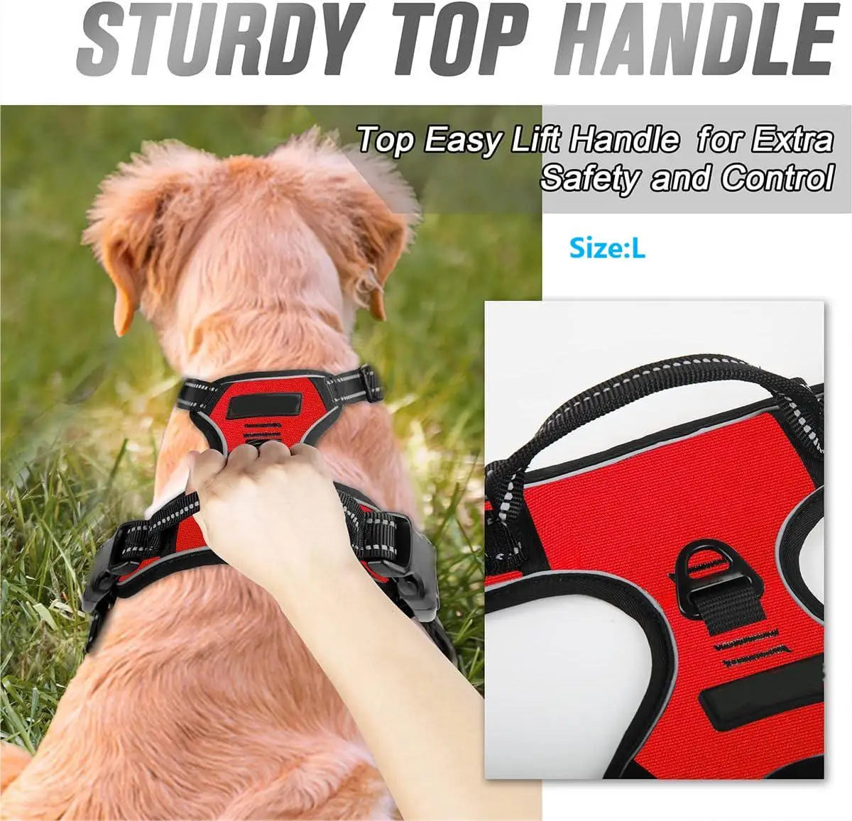 No Pull Hundegeschirr reflektierend - mit Frontclip und Griff