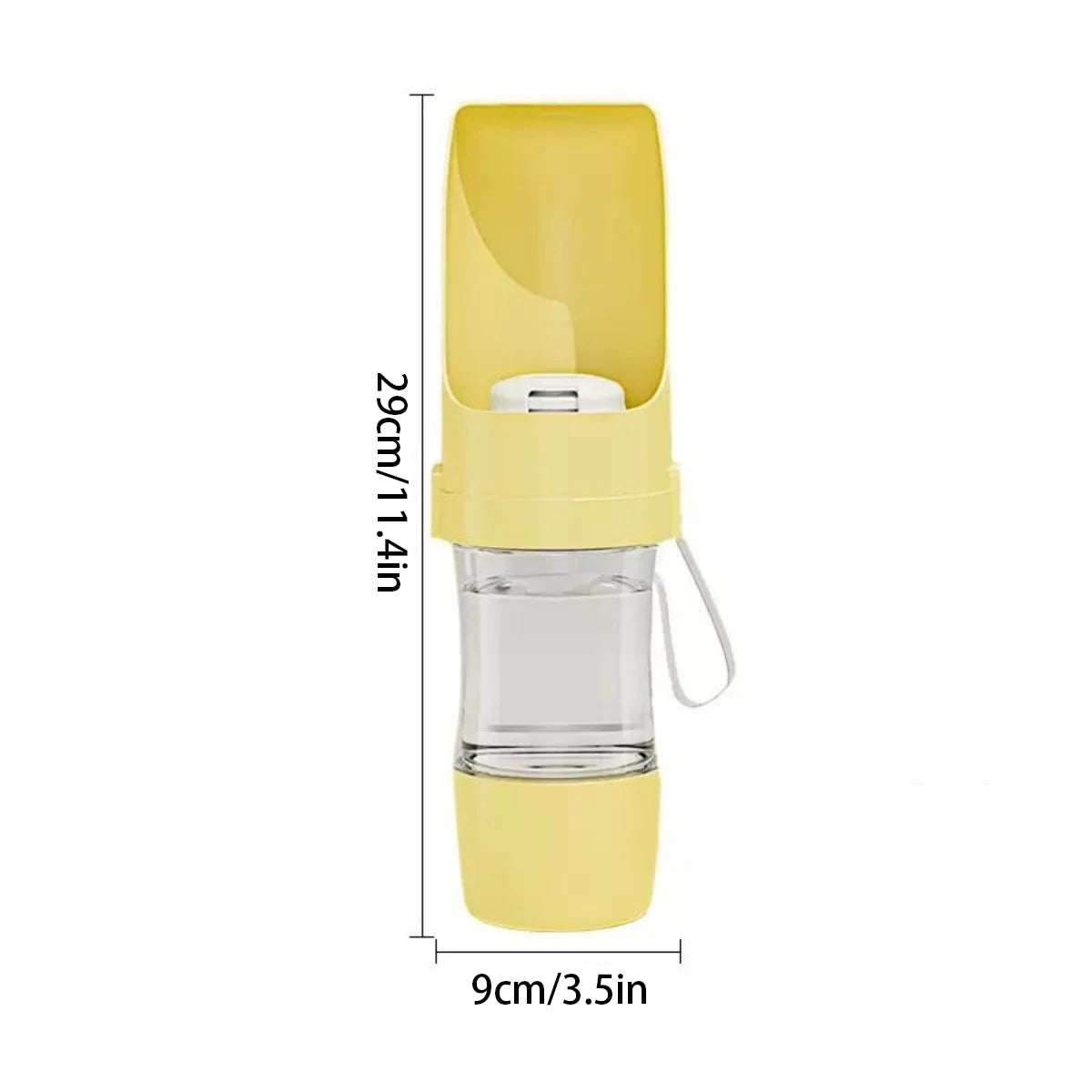 Hunde Trinkflasche mit Futterfach - 2 in 1 für unterwegs