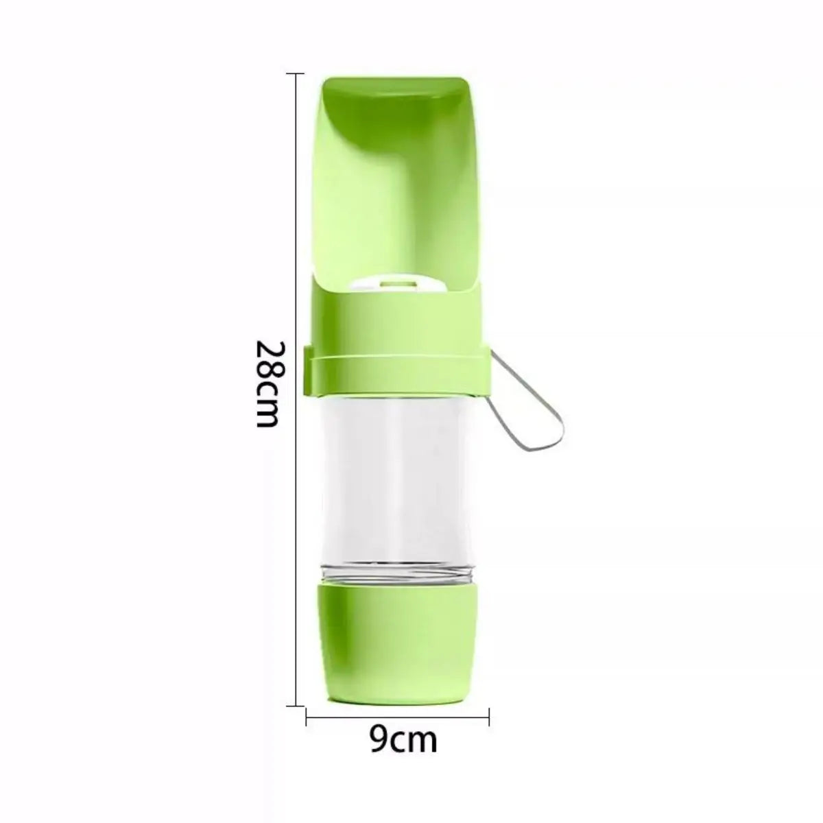 Hunde Trinkflasche mit Futterfach - 2 in 1 für unterwegs