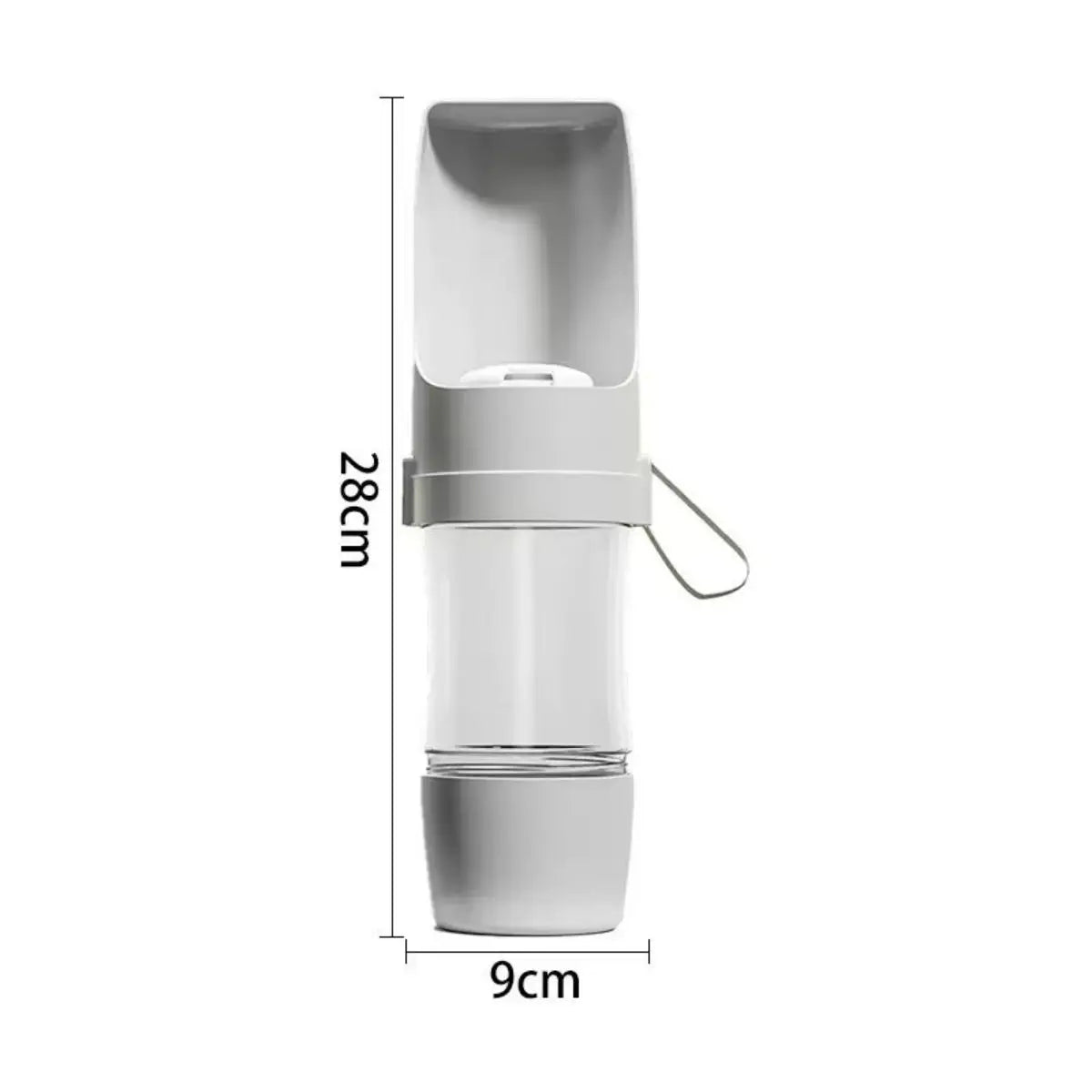 Hunde Trinkflasche mit Futterfach - 2 in 1 für unterwegs